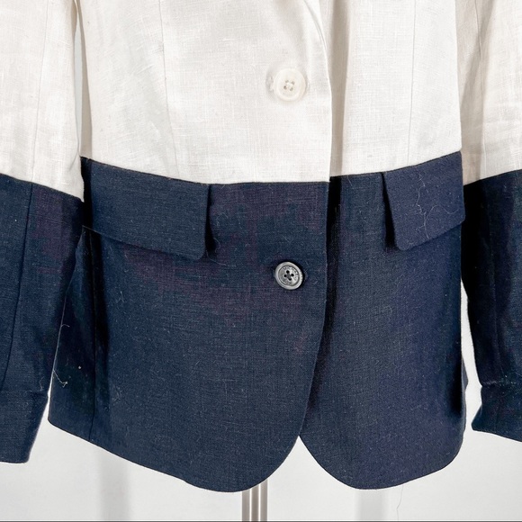 Michael Kors linen colorblock boy blazer - Picture 3 of 12